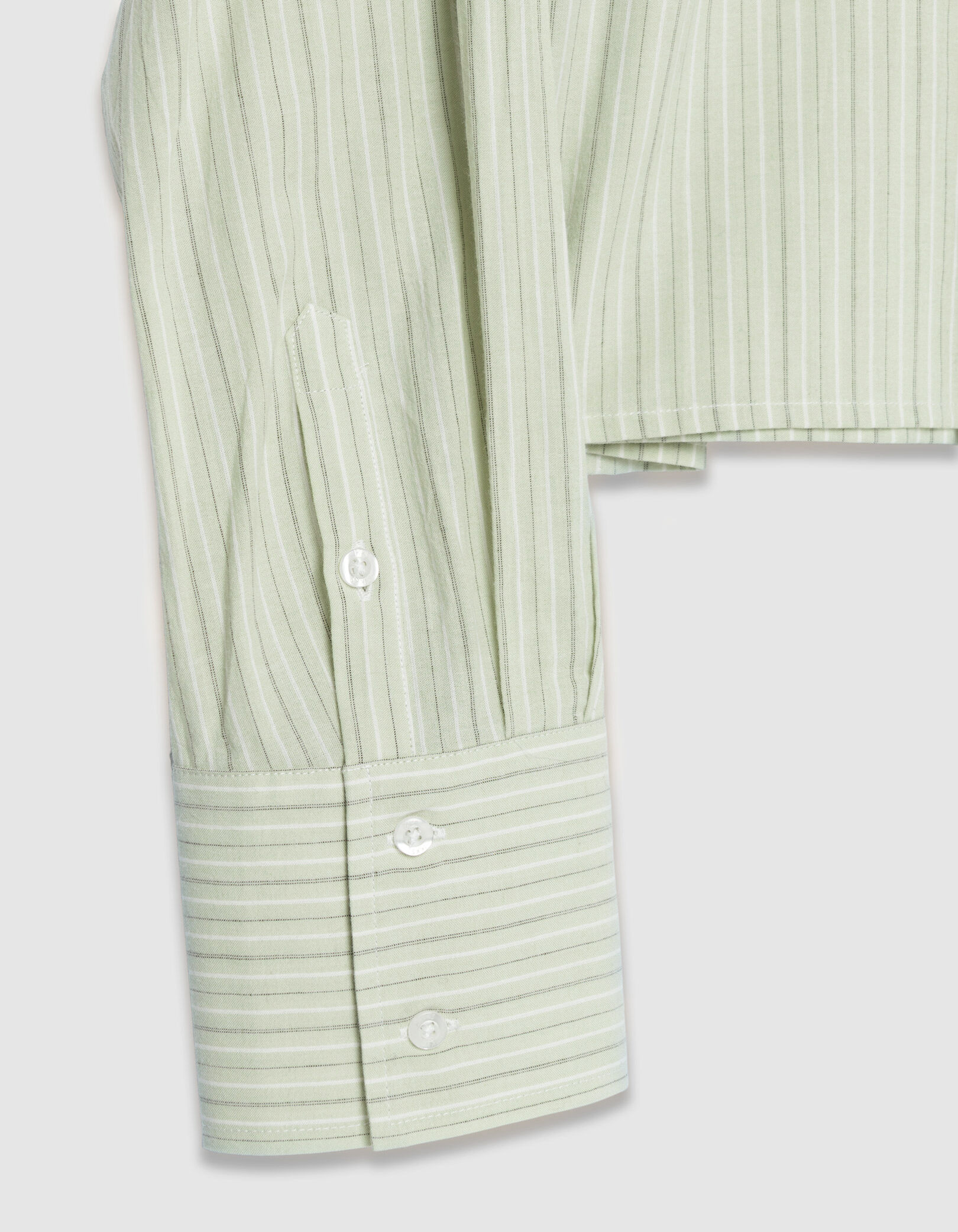Chemise verte à rayures avec cravate Femme