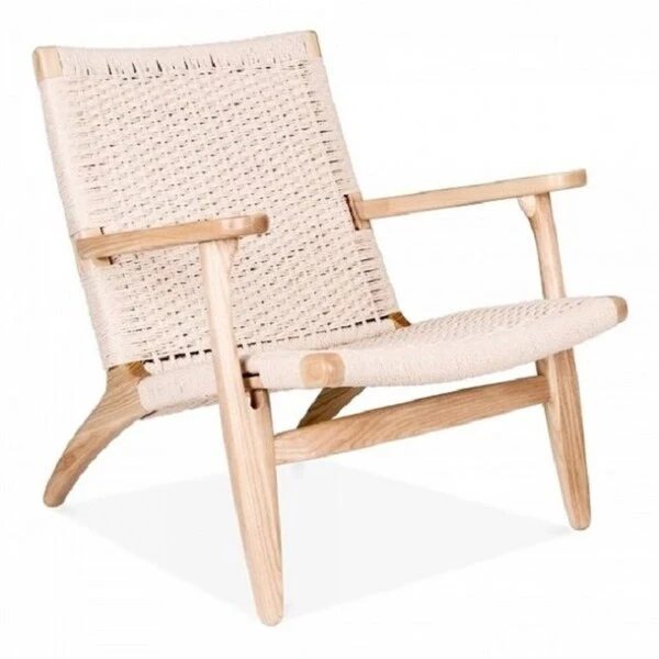 Easy Sungar Ash Chair with Woven Upholstery