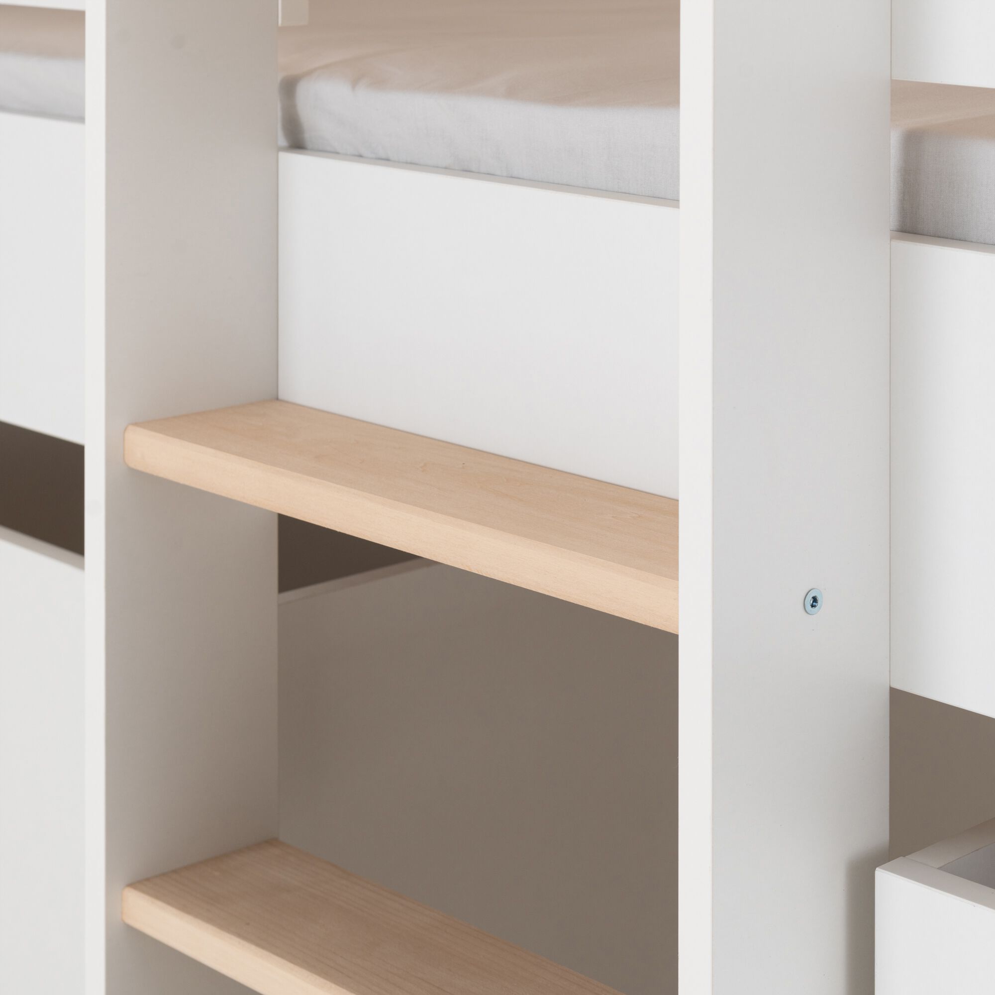 PILOTI - Lit cabane 1 place en bois 90x200 cm - blanc