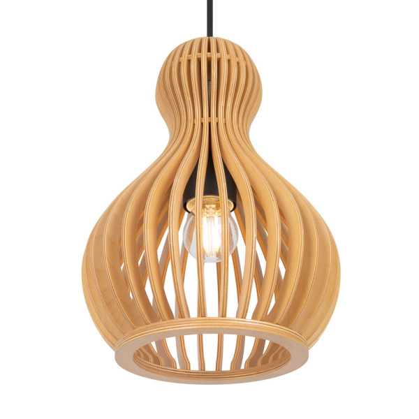 Lampa wisząca czarna-jasne drewno Roots 1xE27x40W Maytoni