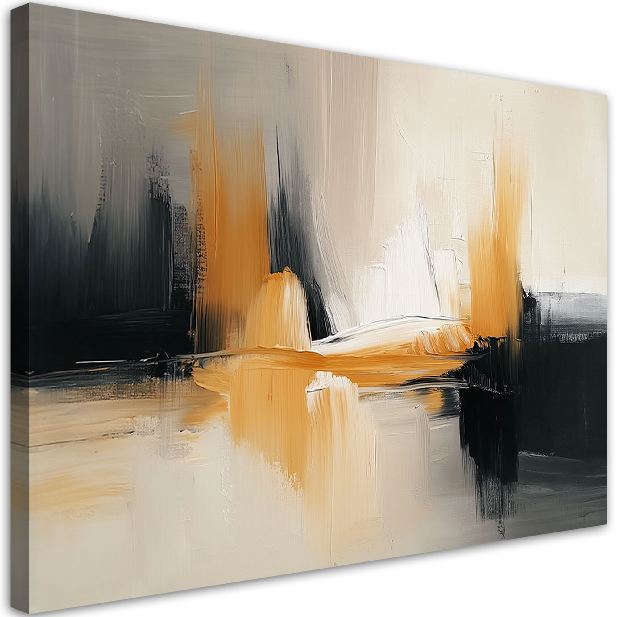 Feeby Obraz na płótnie, Abstrakcja Czarno Zlota Glamour 60x40