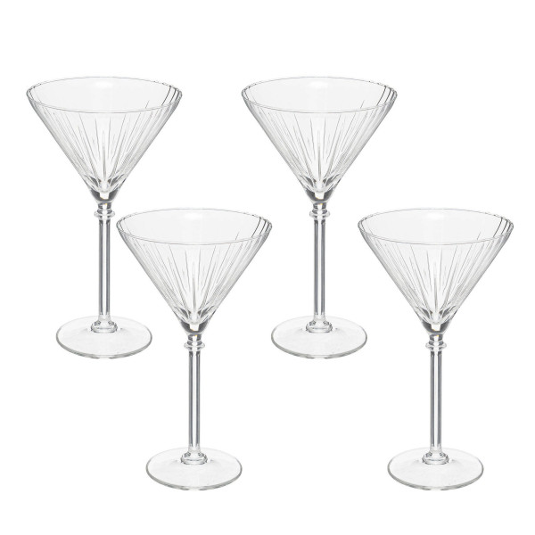 Komplet 4 kieliszków do martini Stripes 250 ml