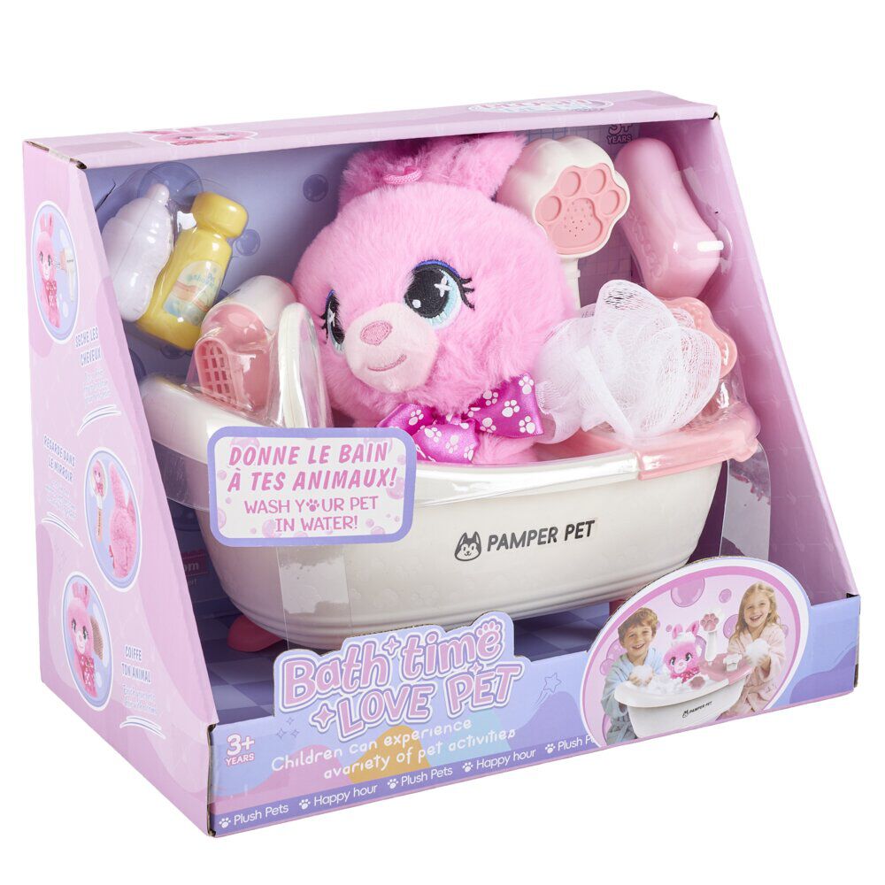 Peluche de bain pour bébé 16x13xH16cm (2 modèles lapin ou chiot)