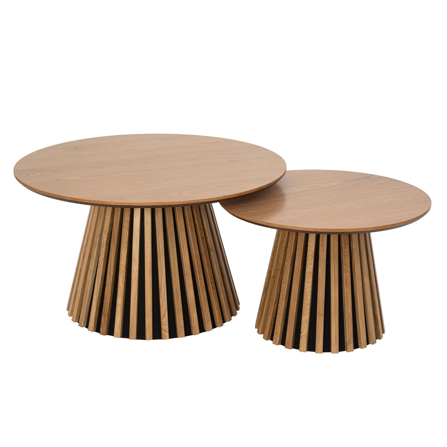 Furnhouse salontafel set Svendborg - Natuurlijk eikenhout - Ø 60/80 cm