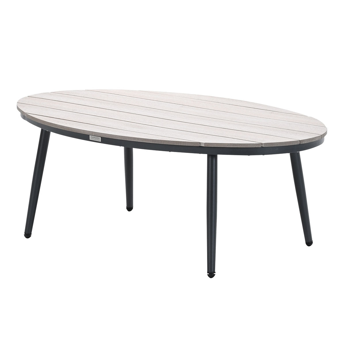 Garden Impressions bijzettafels Lucas donker grijs - teak look - 2-delig