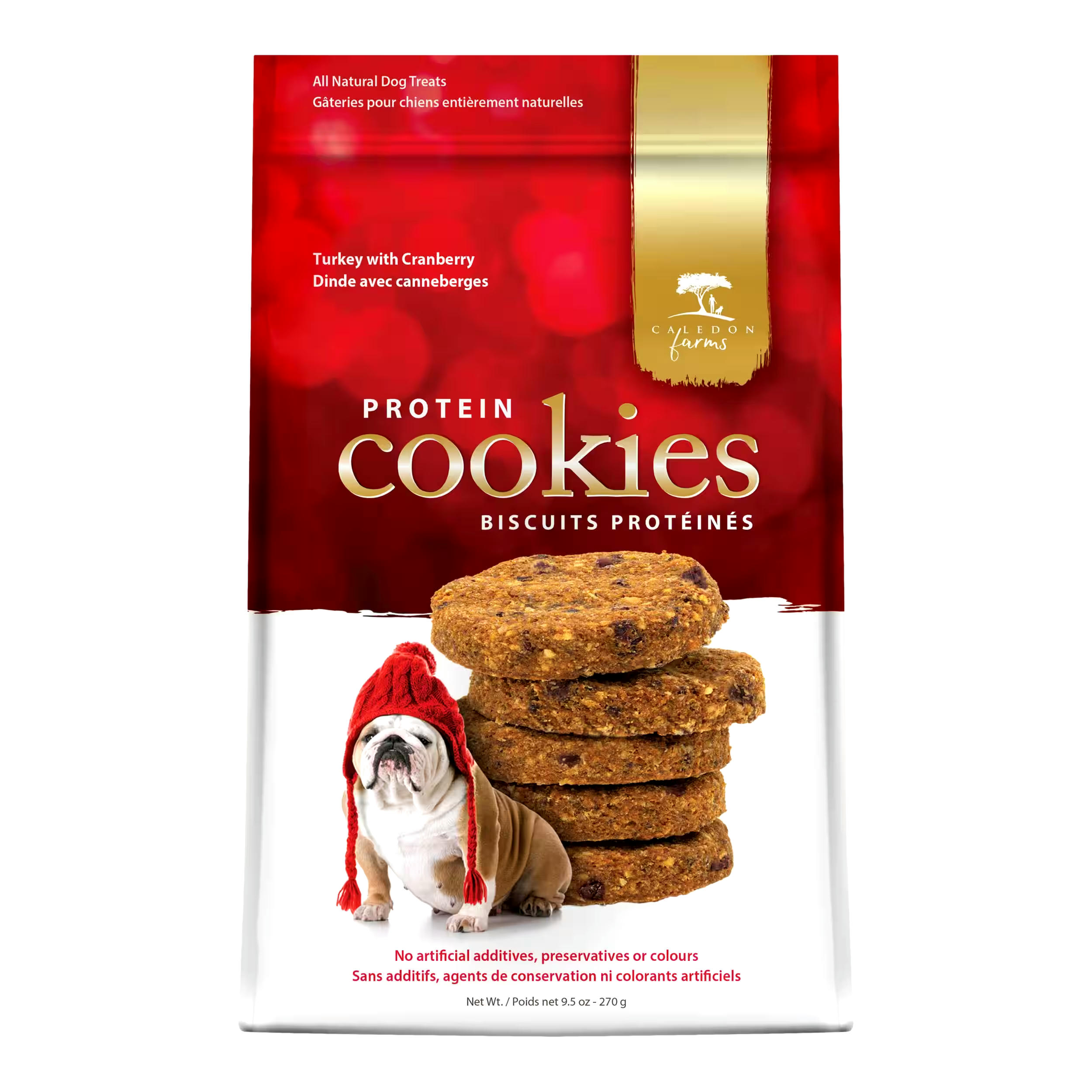 Caledon Farms All Natural Protein Dog Treat Cookies, Turkey with Cranberry, 227-g