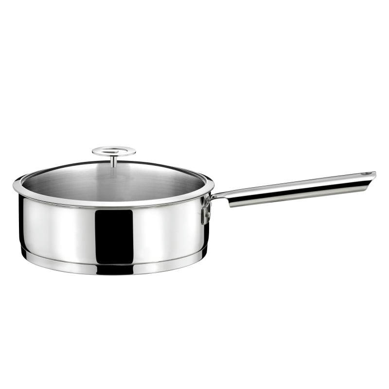 ELYSÉE - Sauteuse 24cm inox revêtu avec couvercle universel en Acier Inoxydabl