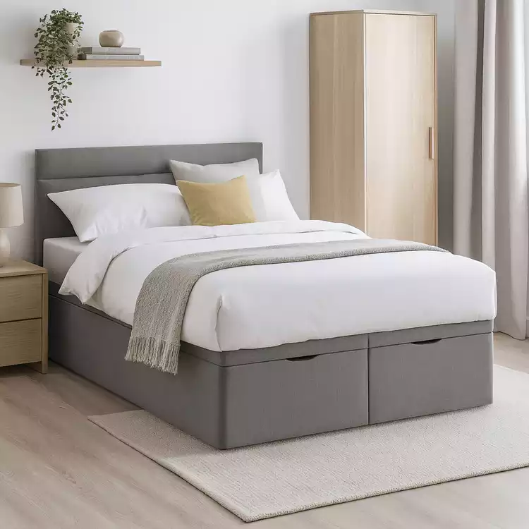Millbrook Miller Double Fabric End Lift Ottoman Bed- Grey