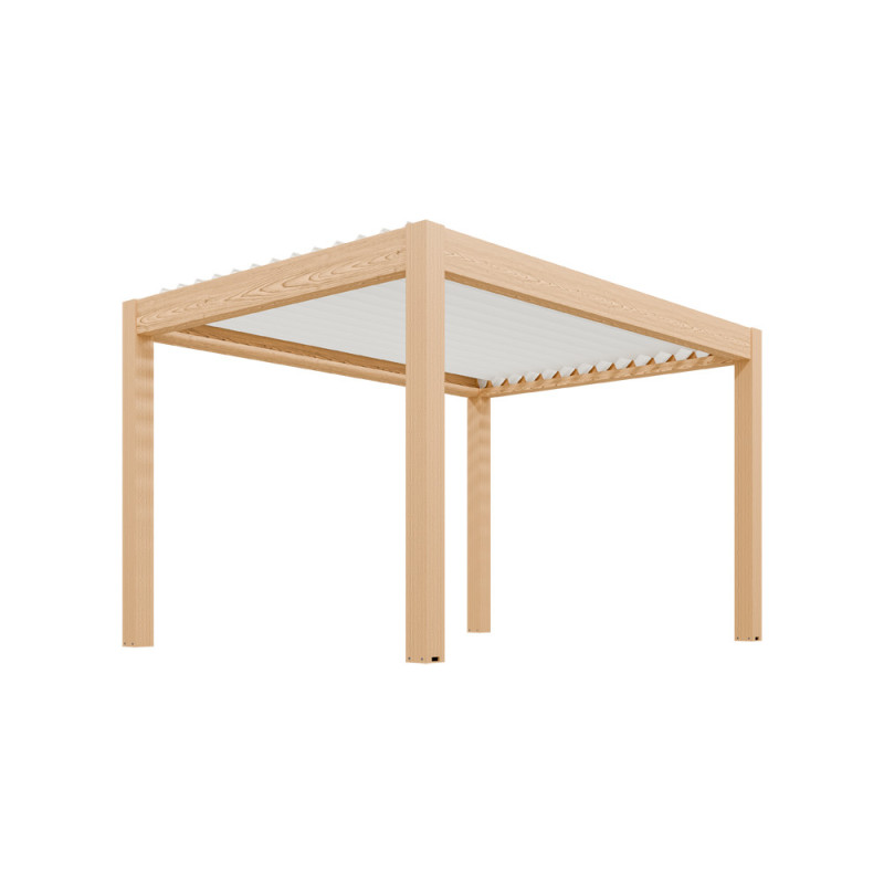 Pergola bioclimatique Capri LDD chêne 4 x 4 x 2,5 m