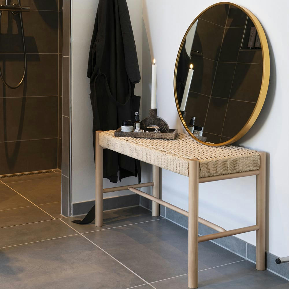 ABANO - Banc en bois et corde tressée L80cm naturel