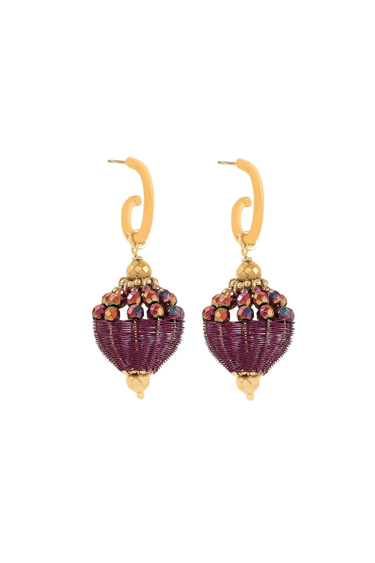 Alena Amethyst & Gold Earrings