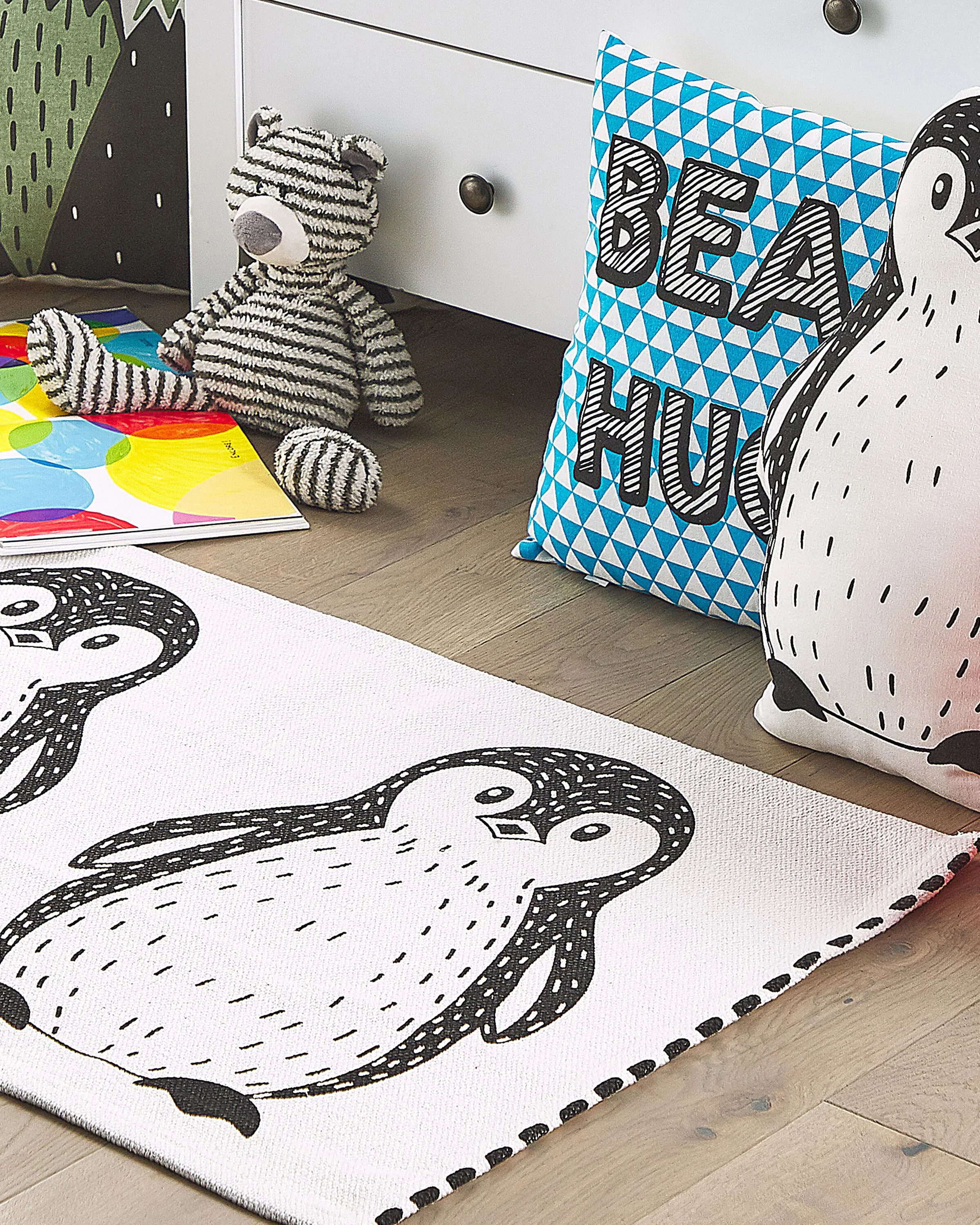 Kids Rug HAJDARABAD White 60 x 90 cm Cotton