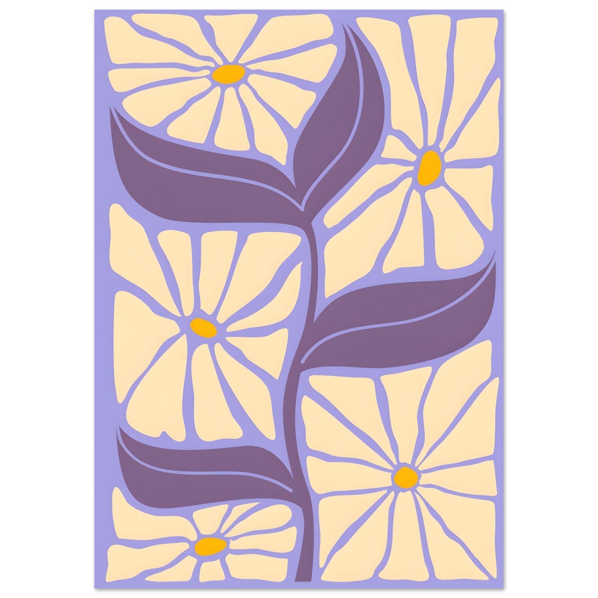 Artfulprints Poster Matisse - Floral form  - A4 21x29.7 cm - Paars
