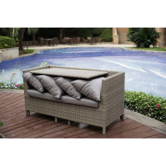 Gartenmöbelset »Los Angeles«, bestehend aus 2 Stühlen, 1 Tisch, 2-Sitzer Sofa, grau/braun