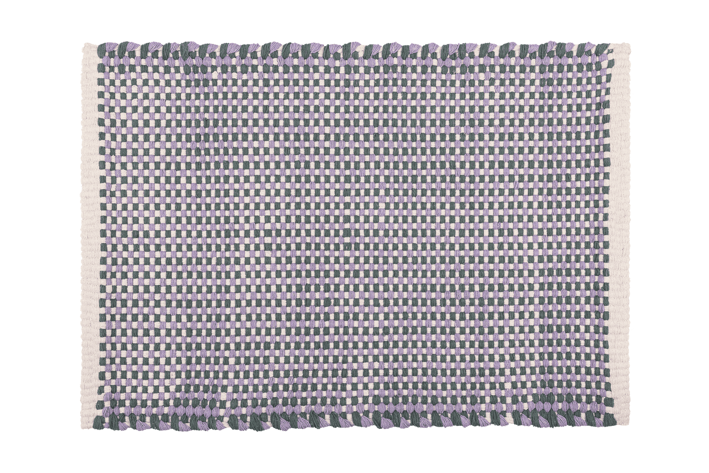noo.ma handgeweven chunky katoenen deurmat - checked, 50-70 x 52 cm