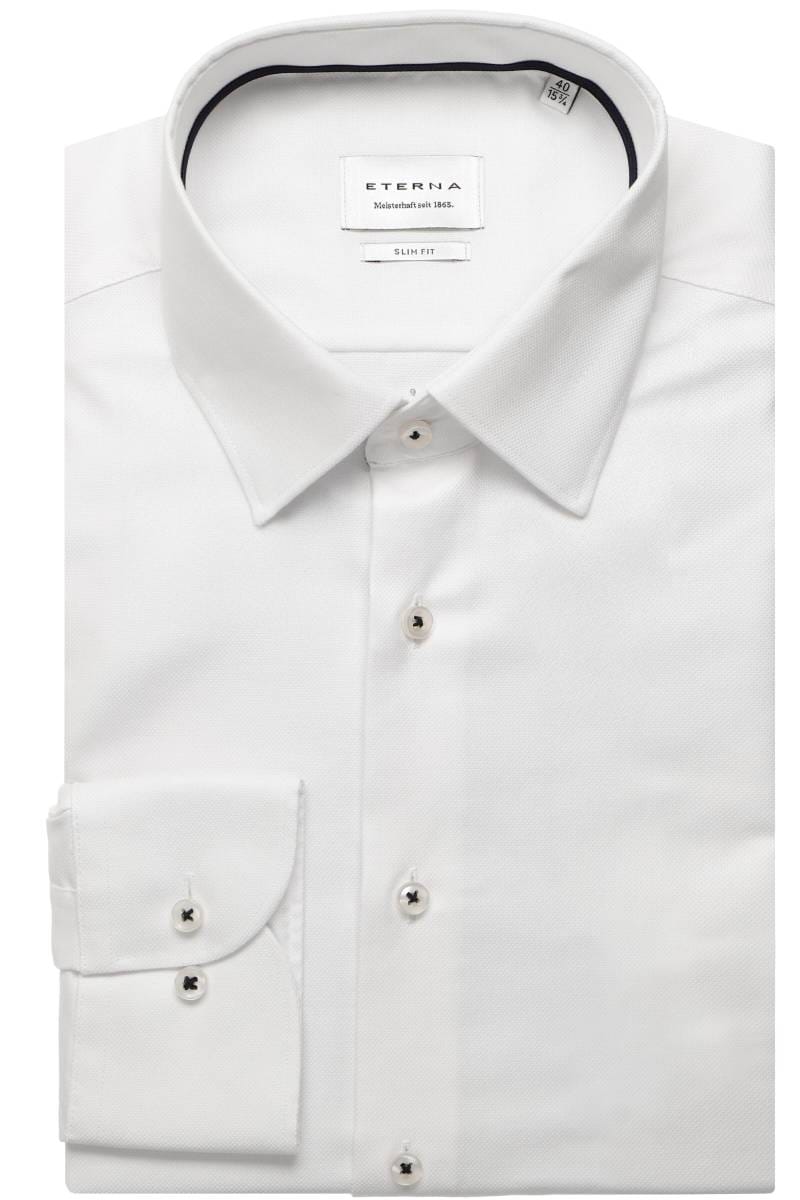 ETERNA Slim Fit Hemd weiss, Strukturiert