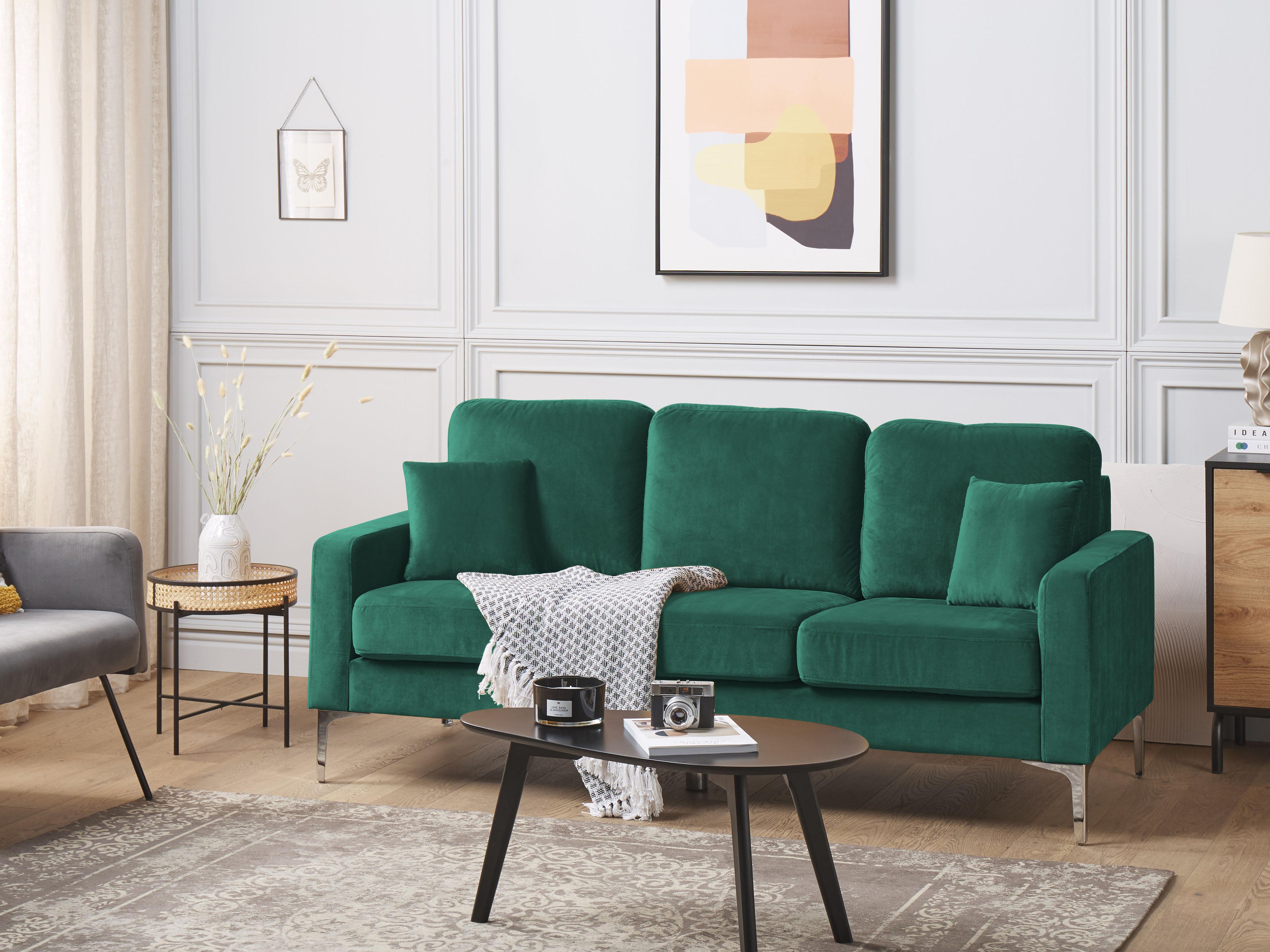 Sofa 3 Seater GAVLE Velvet Emerald Green