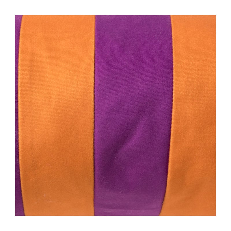 Bolster kussen met strepen - paars/oranje - &Oslash;18x45 cm