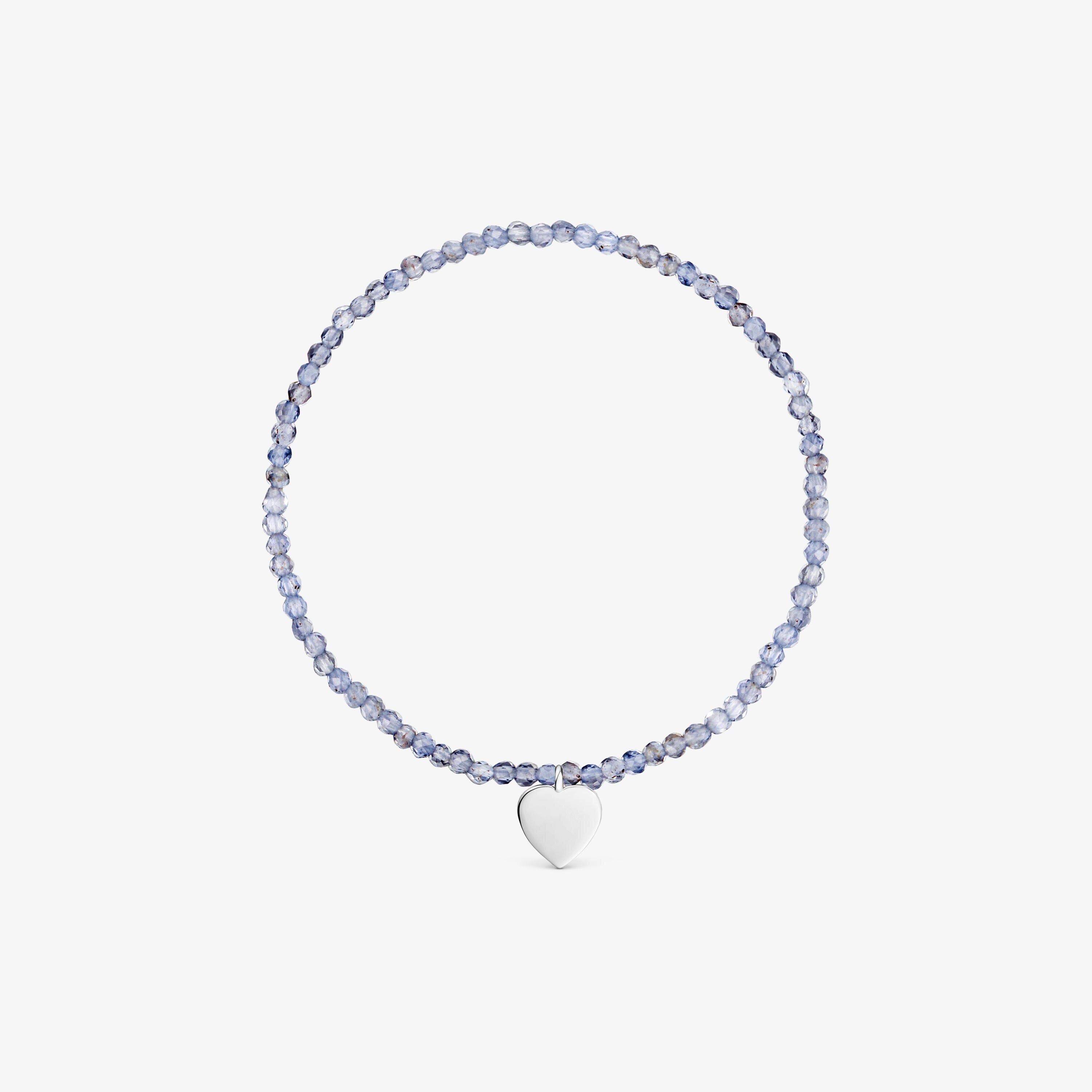 Pulsera elástica con iolitas y corazón de plata TOUS Motivos