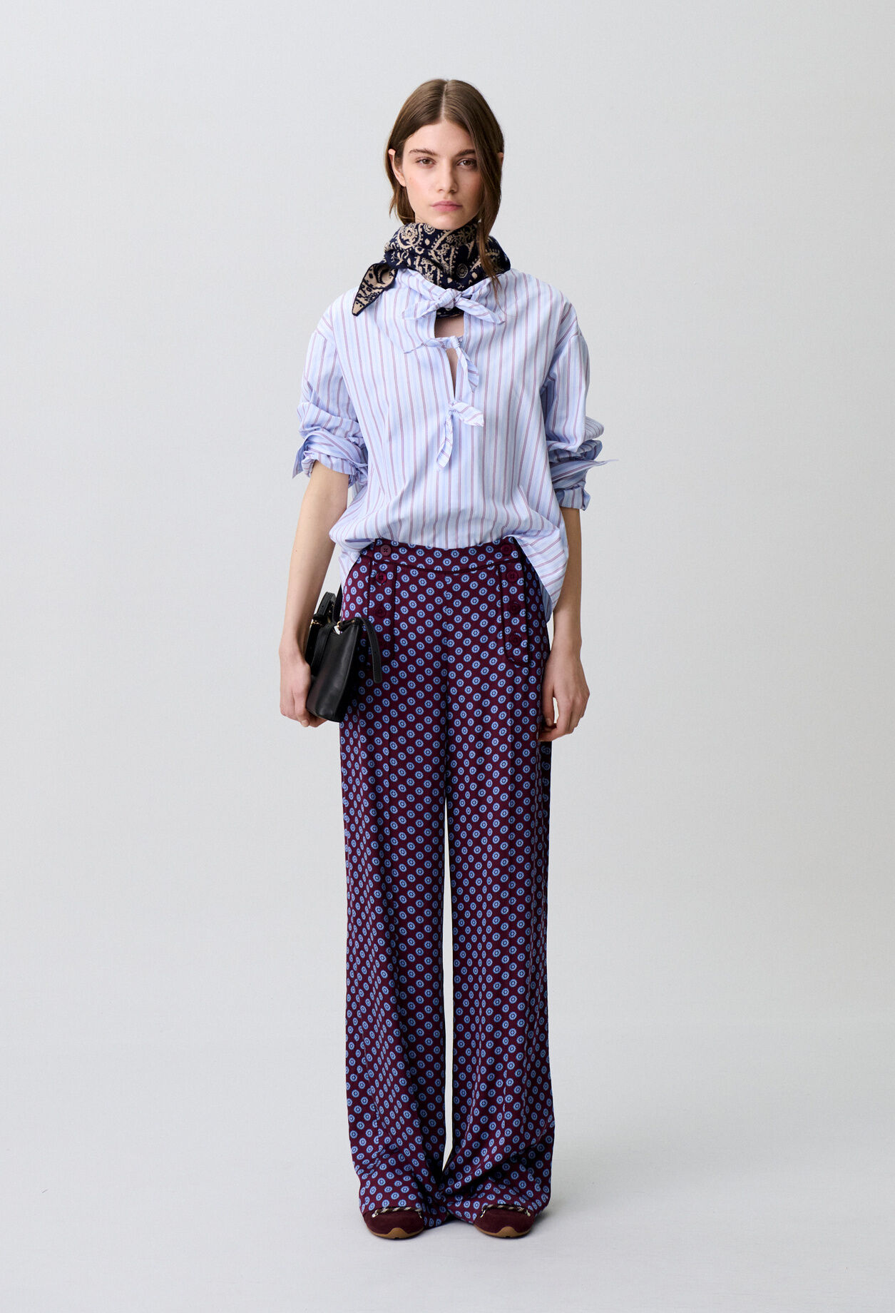 Pantalon à pont satin