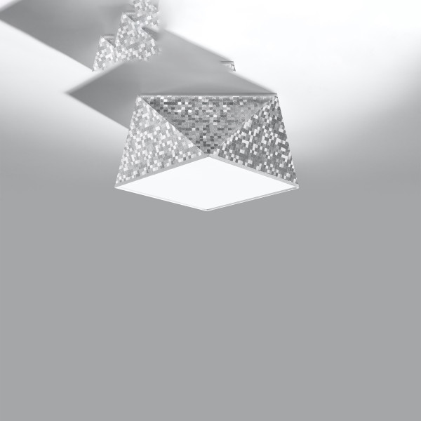 Plafon TRIGON srebrny 1xE27x15W wym:15x30x30cm IP20 Pure Lume