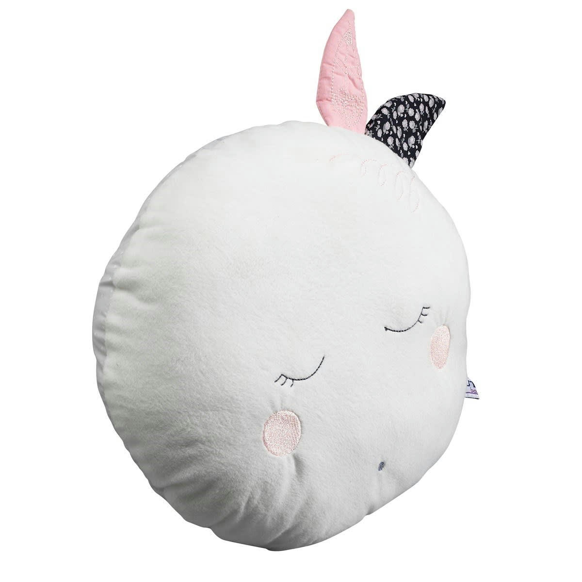 MISS FLEUR DE LUNE - Coussin déco lune 30x30cm en polyester blanc