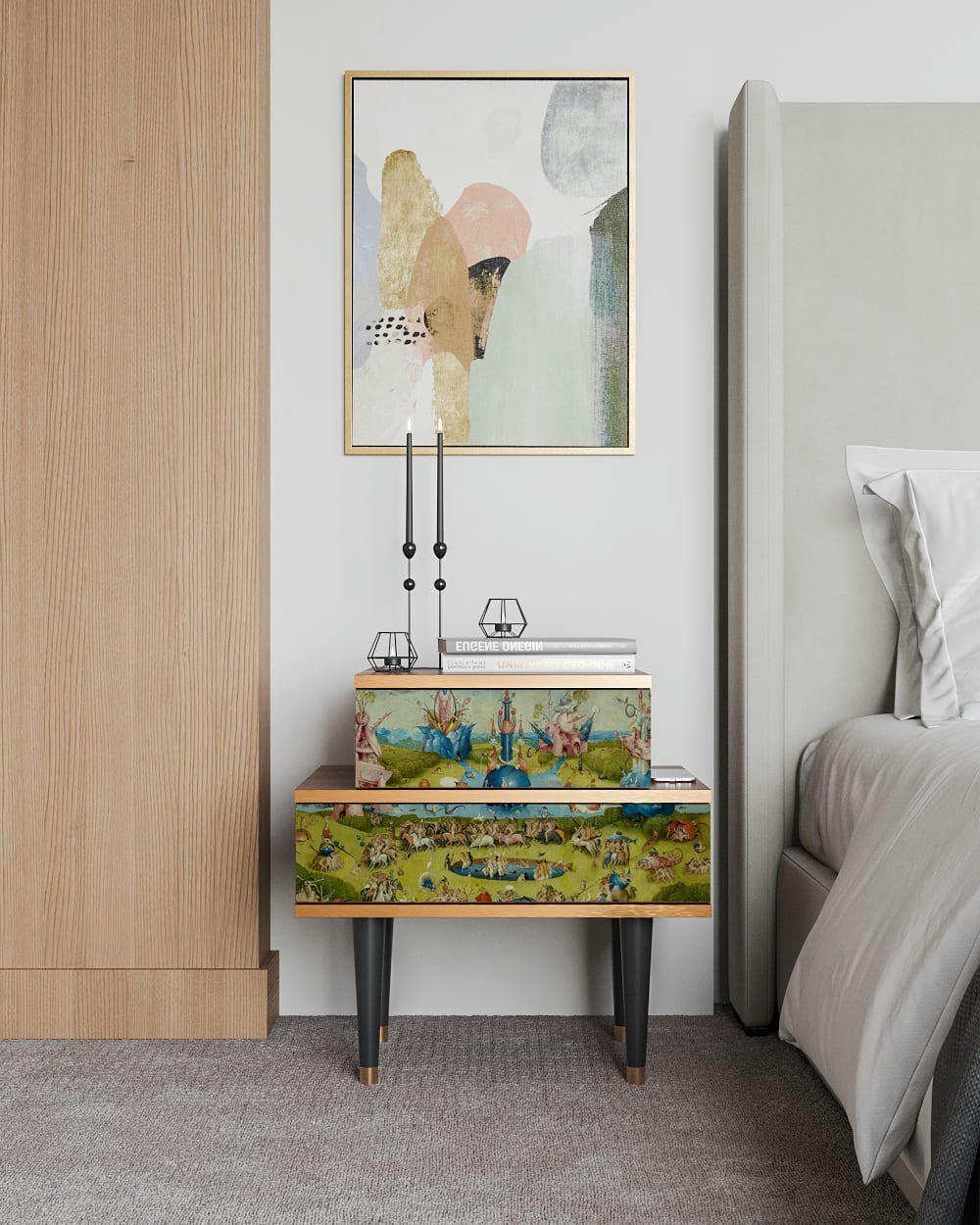 THE GARDEN BY HIERONYMUS BOSCH - Table de chevet multicolore 2 tiroirs L 58 cm