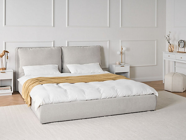 Lit à eau Tissu BAJONNA 180 x 200 cm Gris clair