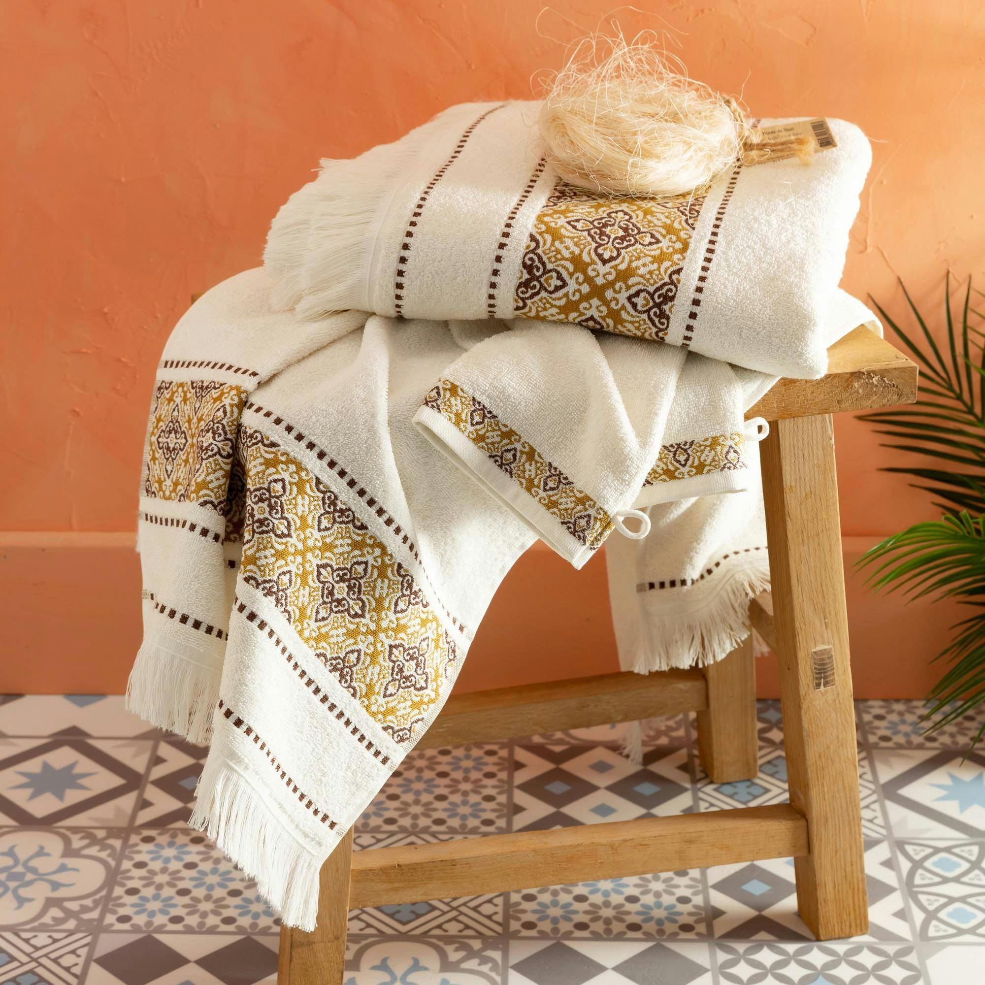 CERAPONGE - Drap de bain 100x150 blanc en coton 375 g/m²