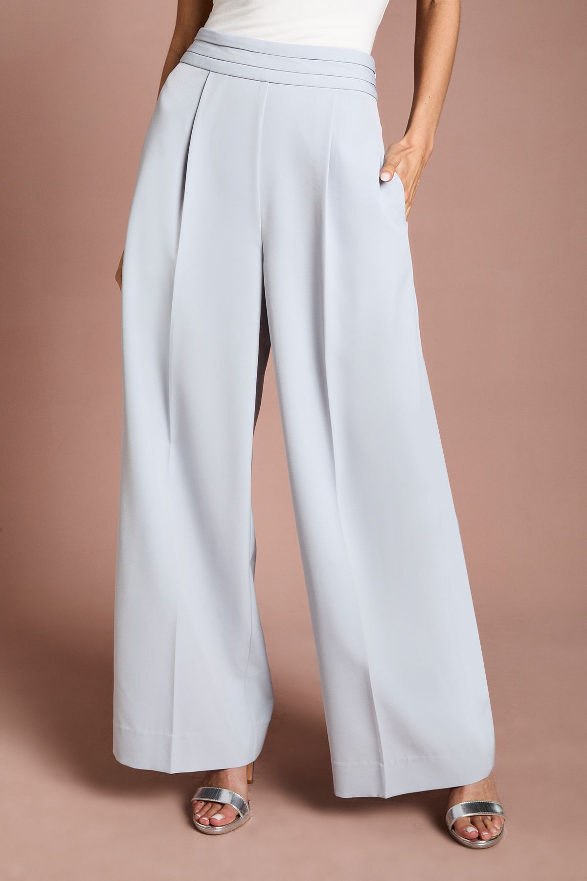 Coast Lisa Tan Straight Leg Crepe Trouser