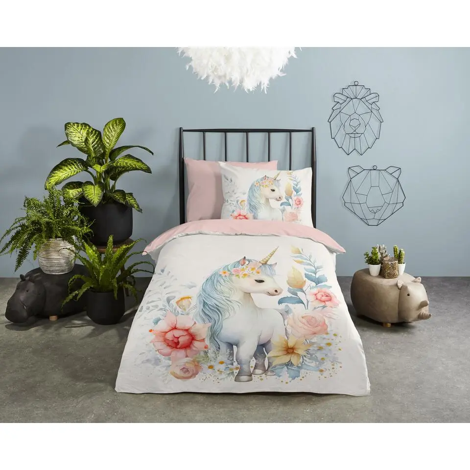 Pure dekbedovertrek eenhoorn - 1 persoons 140x200/220 cm - Ecru - Microvezel