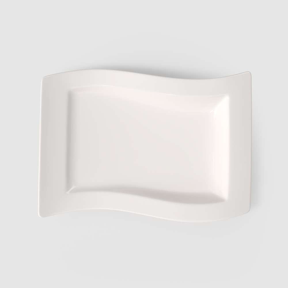 NewWave Serving/ Under Plate - White, 13'' x 9.5'', Premium Porcelain