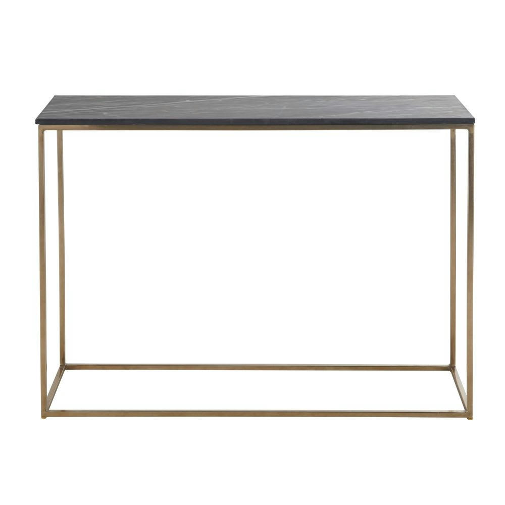 Marble - Console en marbre noir et métal coloris laiton