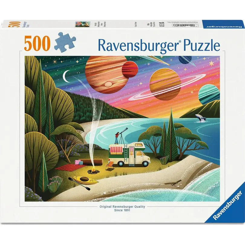 Puzzle Camping unter dem Kosmos