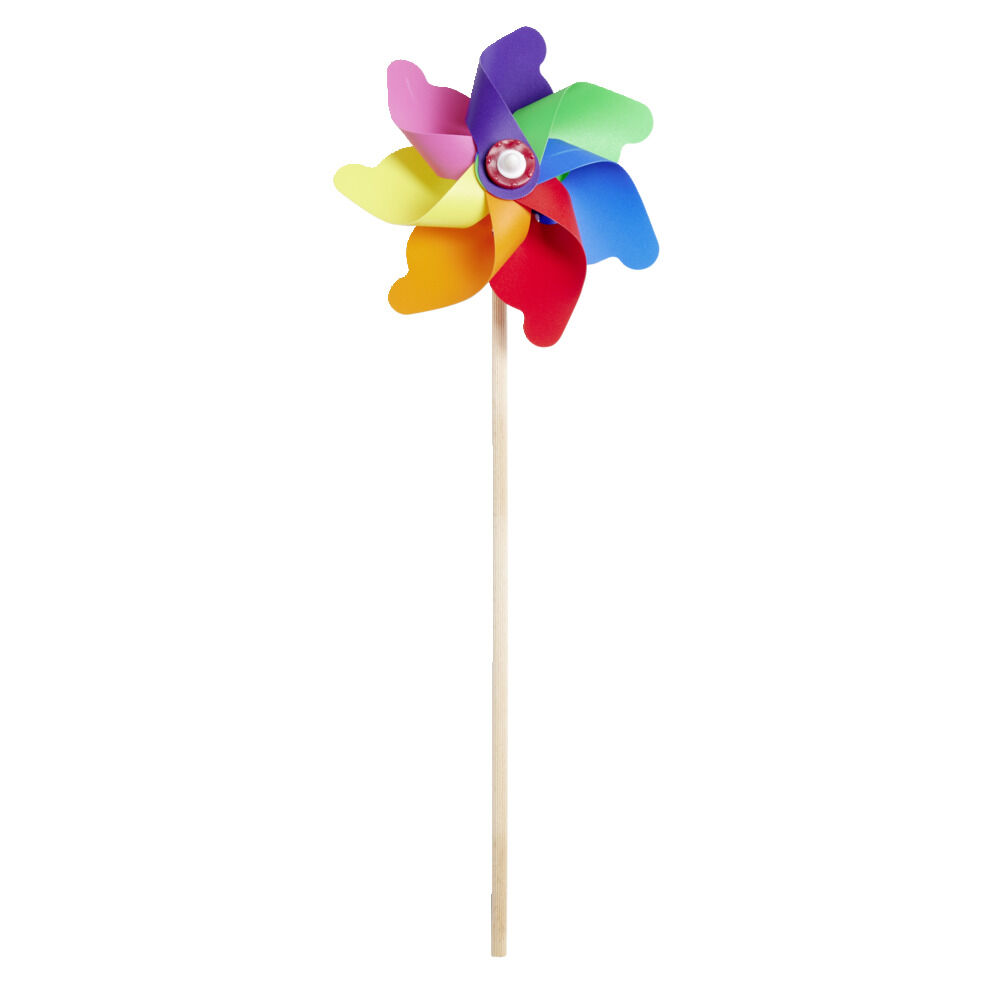 Moulin à vent Ø16xH48cm bois et plastique multicolore
