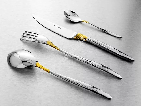 Komplet sztućców 65 cz. na 12 osób Hisar - Mamba Gold (4.0/3.0mm) złocone