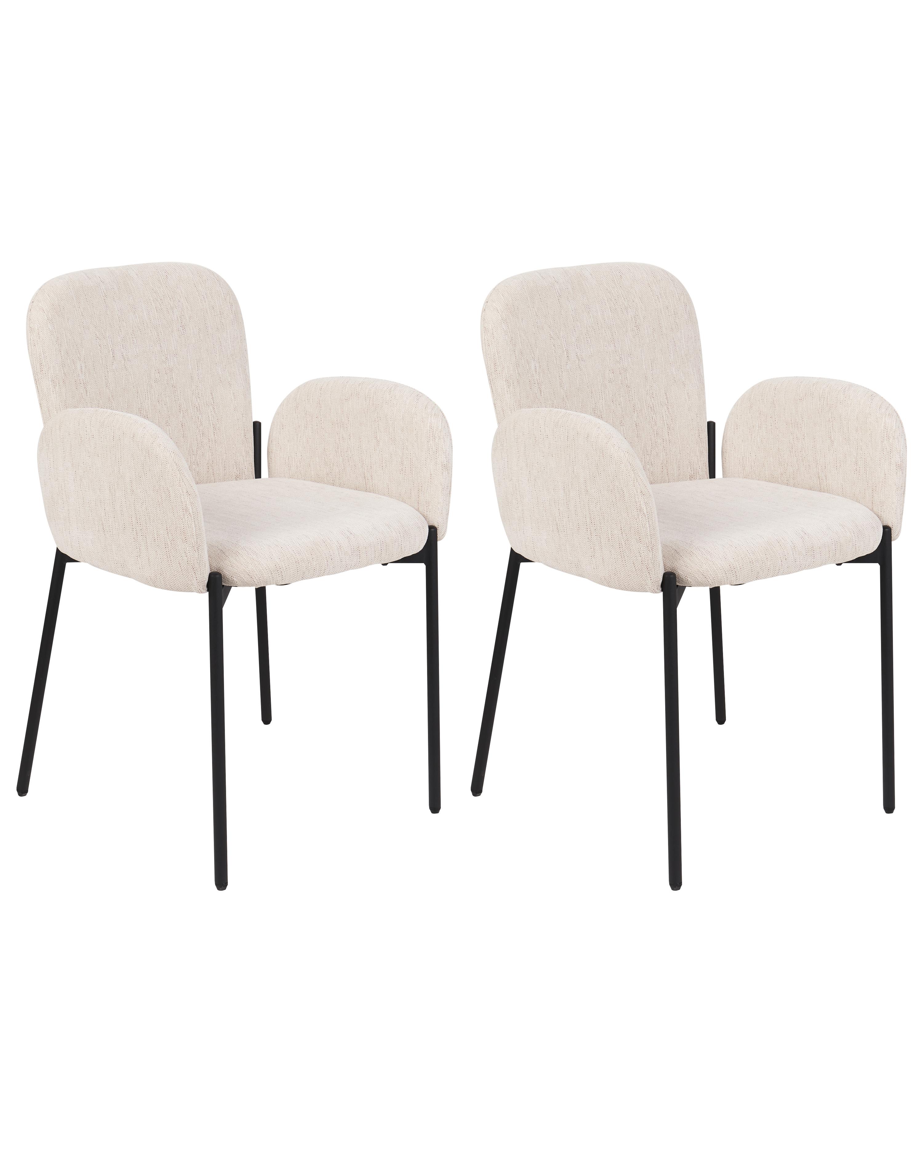 Set of 2 Dining Chairs ALBEE Fabric Beige