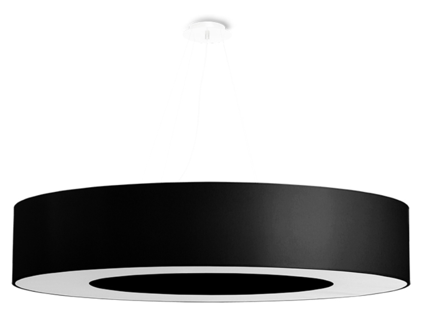 Lampa wisząca Saturno 8-punktowa 90 cm tkaniwa czarna