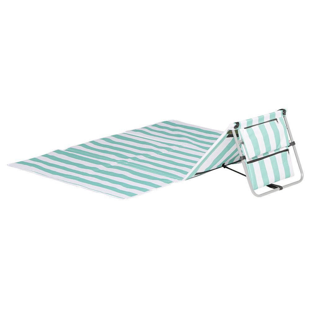 Dossier de plage XL Funky rayure vert blanc 153x148xH41cm