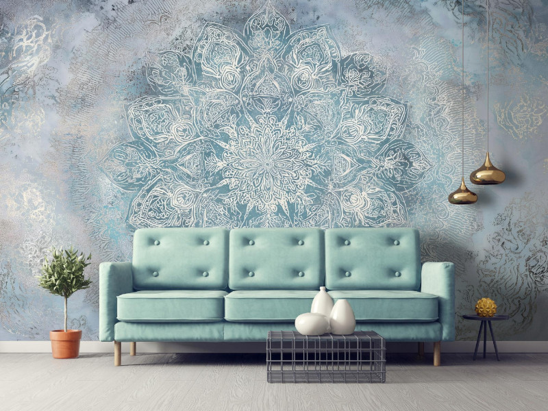 Fototapeta Mandala Niebieski Na Flizelinie Do Sypialni Salonu 250x175