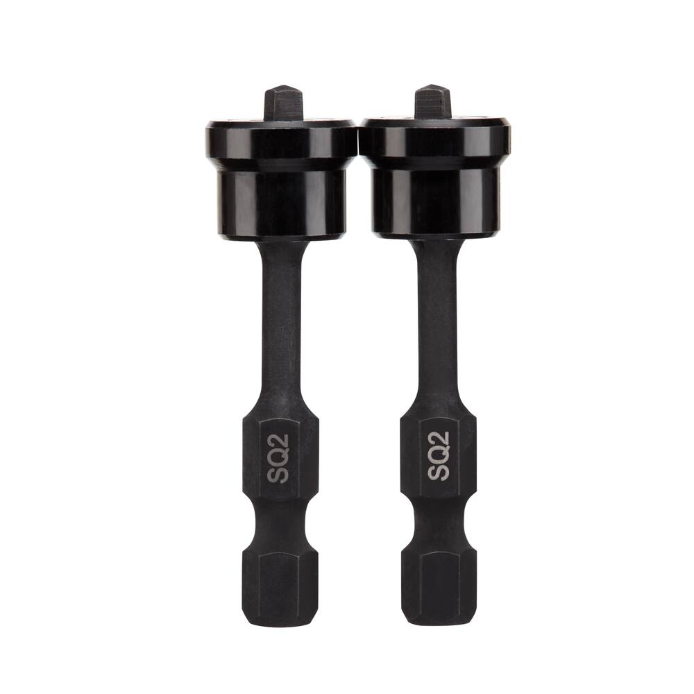MAXIMUM SQ2 Square Mag-Collar Screwdriver Bit, 2-in, 2-pk
