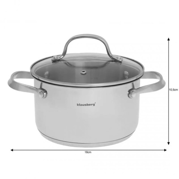 Zestaw garnków 9 elem.klausberg kb-7215 stal 18/10
