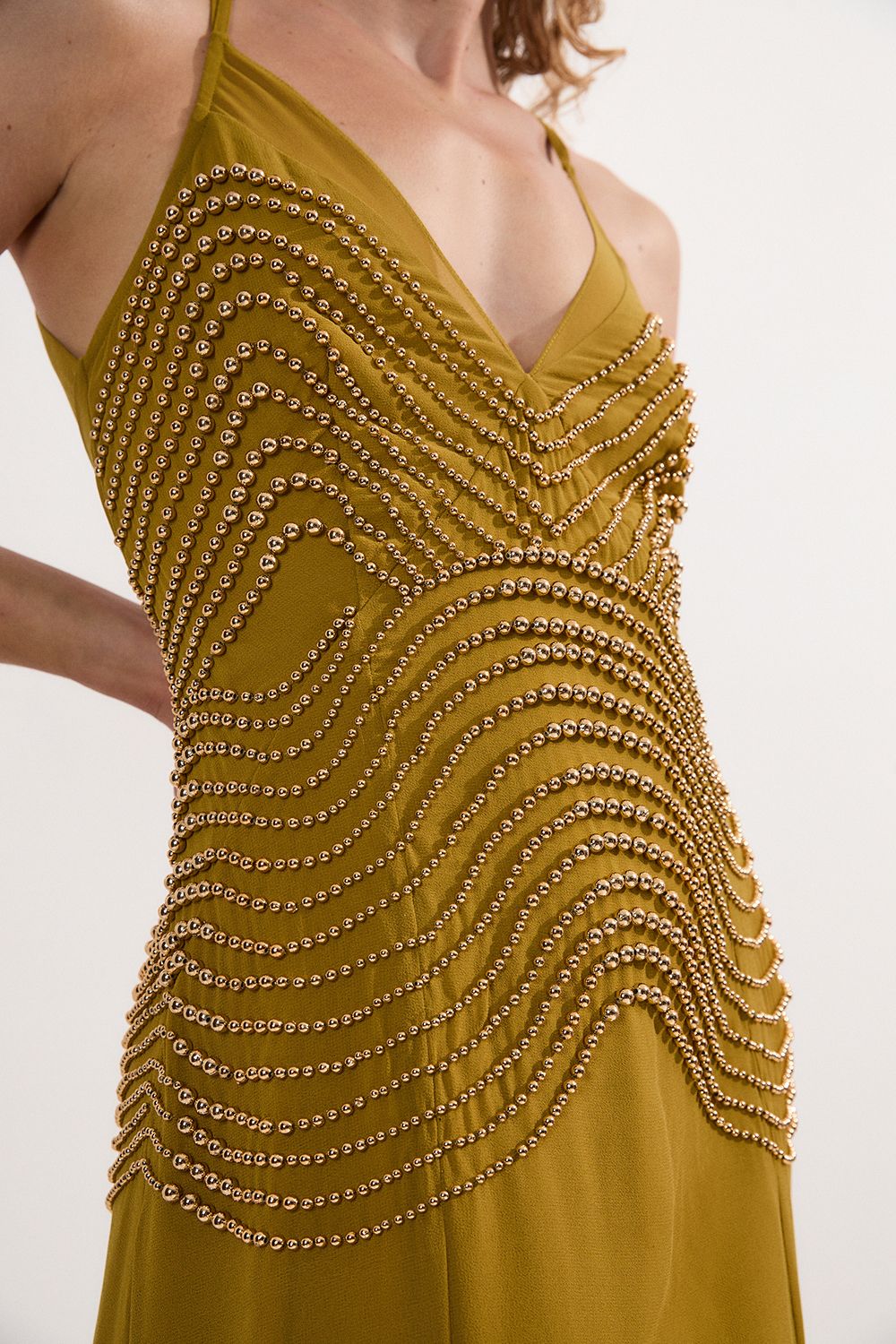 KarenMillen Tall Embellished Geo Strappy Woven Maxi Dress