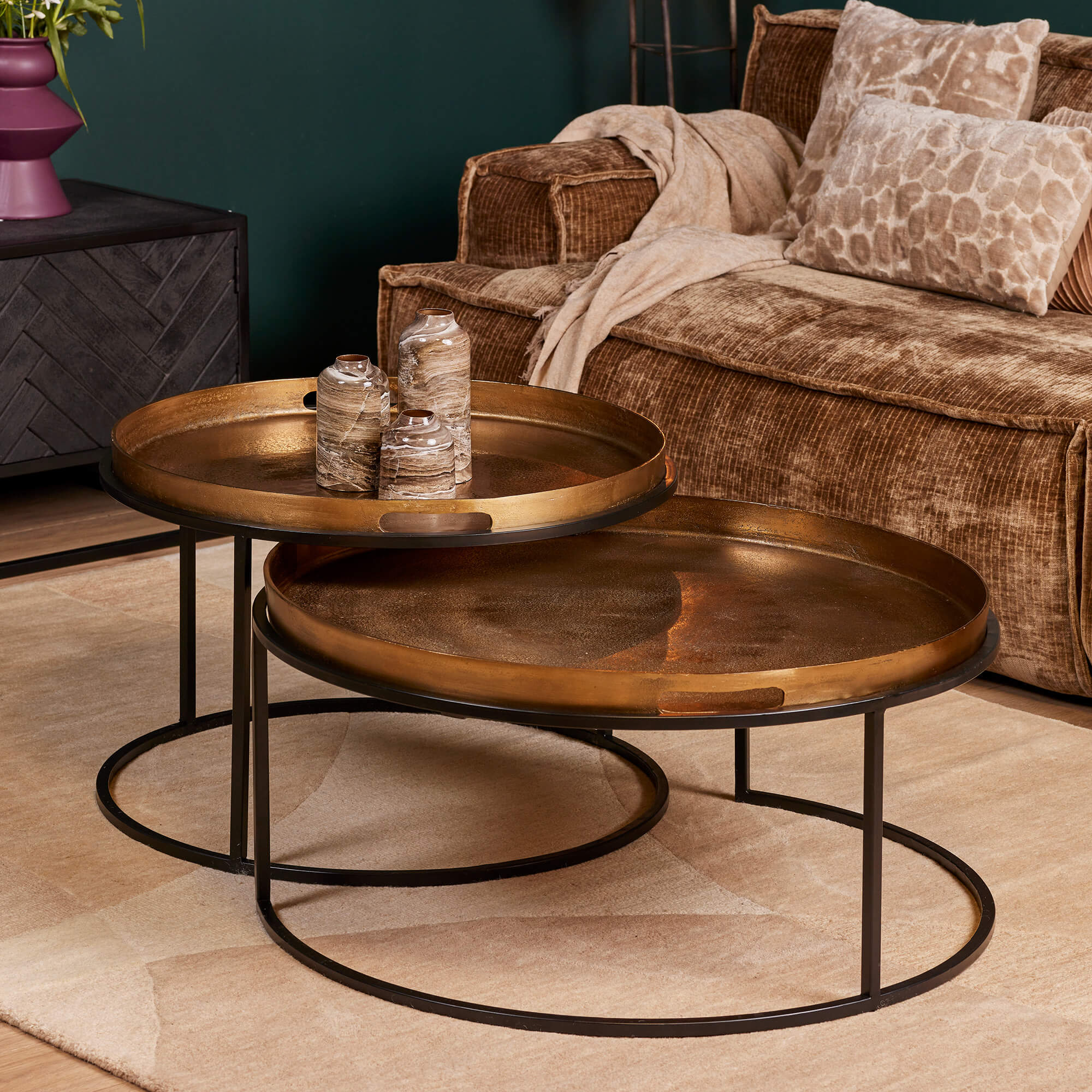 Starfurn salontafel Puck - brons - 78x78x38cm