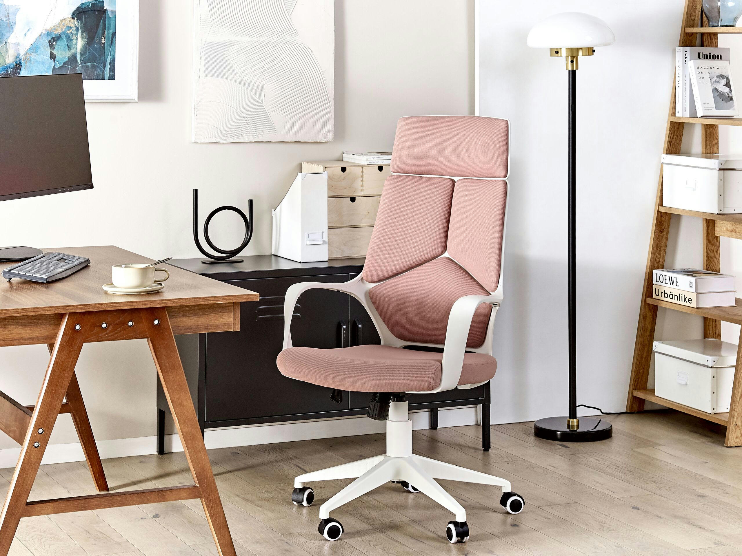 DELIGHT - Chaise de bureau moderne rose et blanc