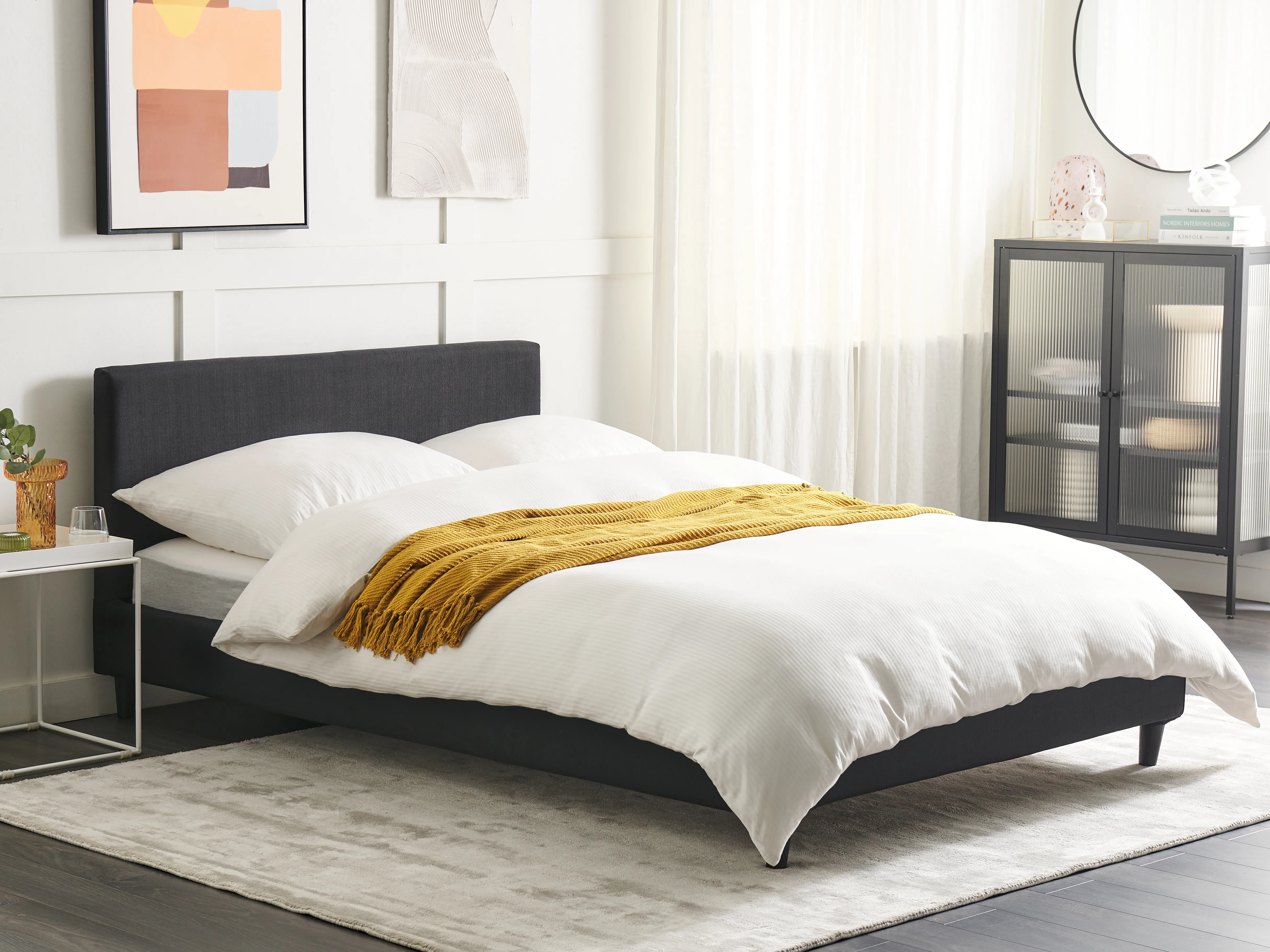 Bed Fabric FITOU 140 x 200 cm (EU Double) Black