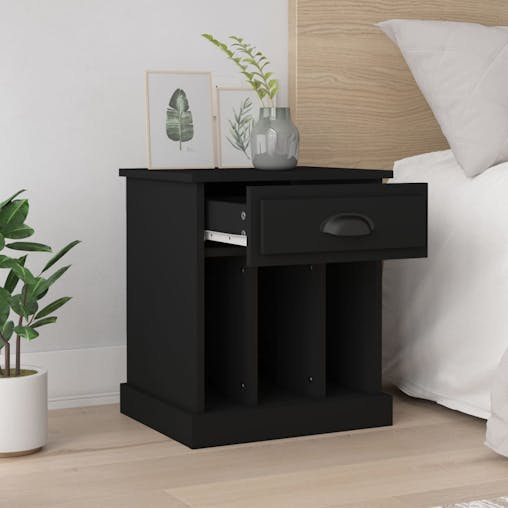 NNEVL Bedside Cabinets 2 pcs Black 43x36x50 cm