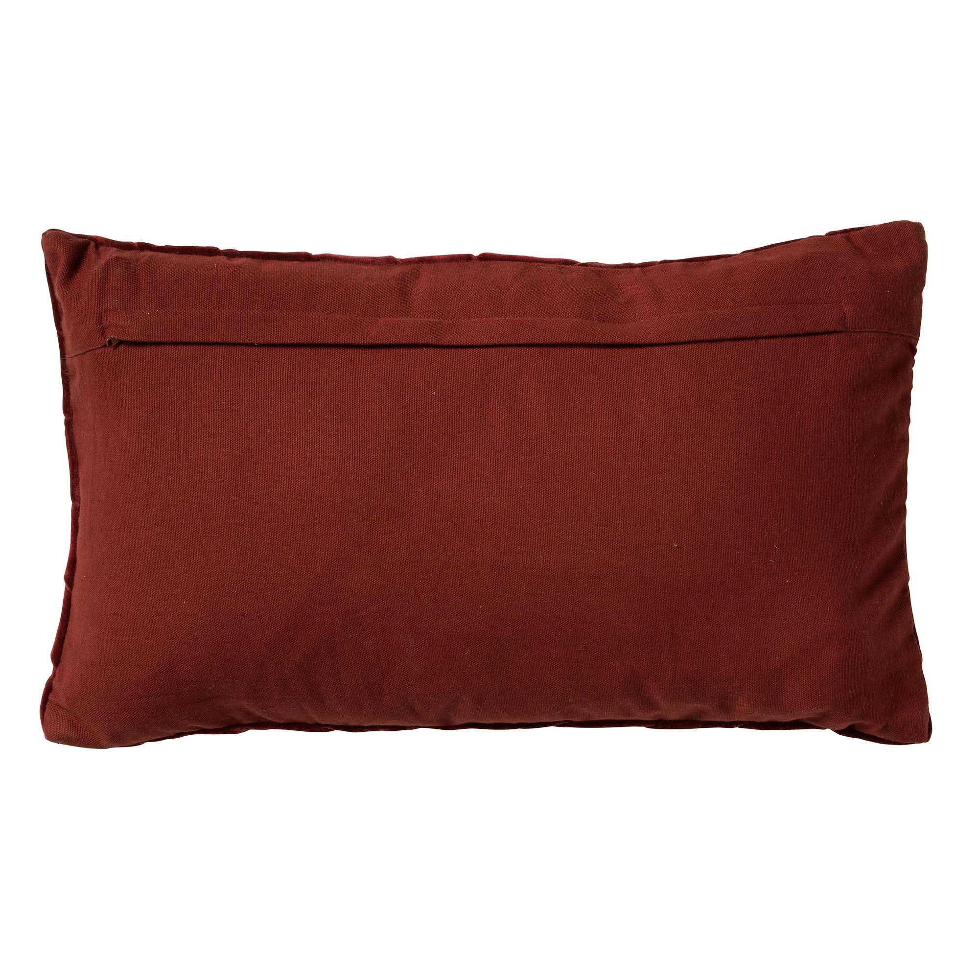 FEMM - Coussin - rouge en velours 30x50 cm uni