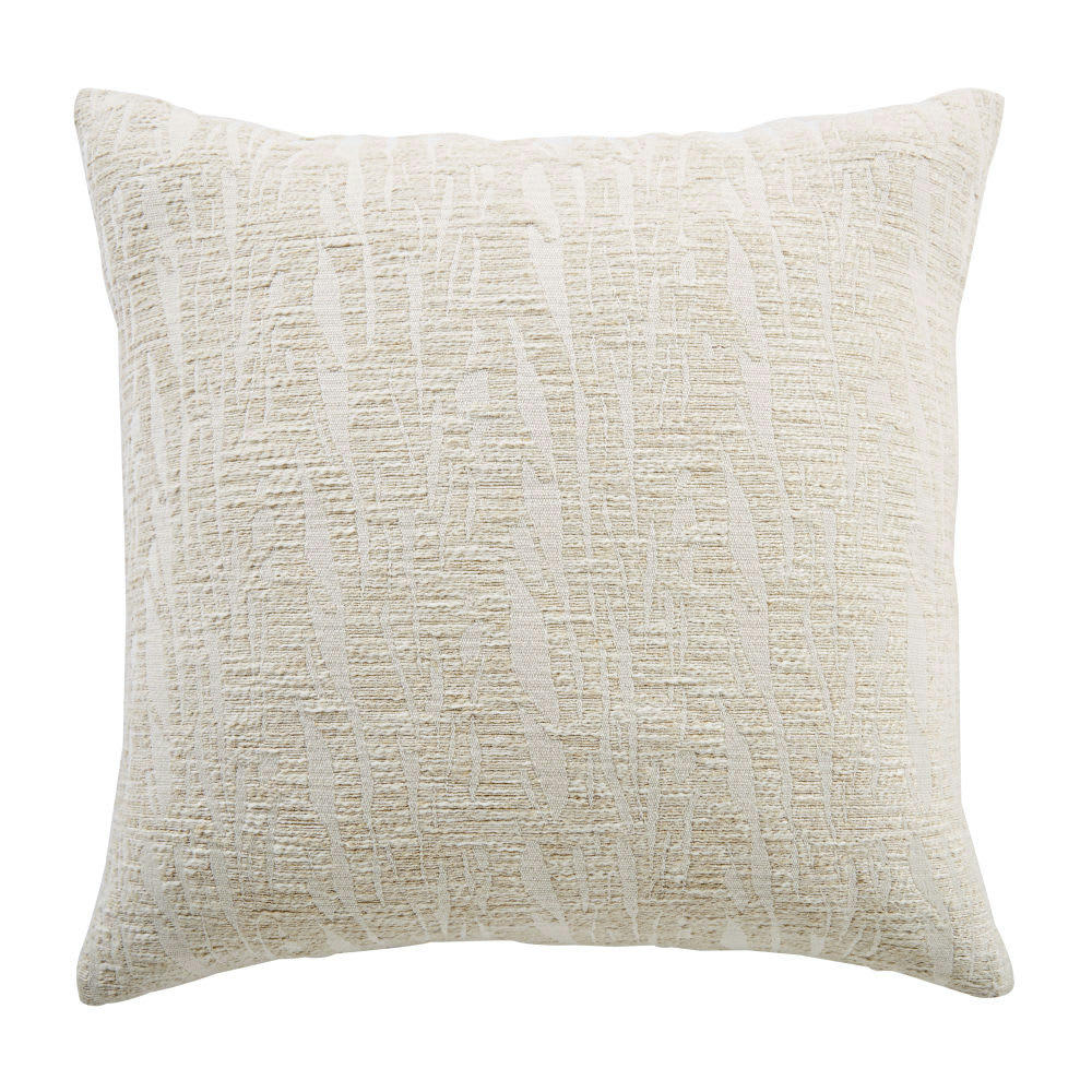 ADAIA - Coussin garni en jacquard beige et gris 45x45