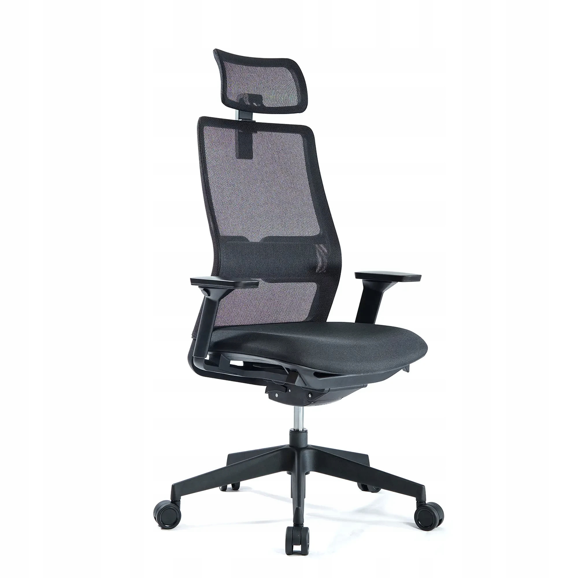Ergonomiczny fotel biurowy Aviro czarny tkanina/siatka